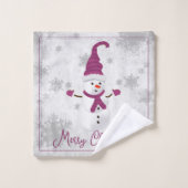 Magenta Niedlich Snowman Holiday Towel Set (Waschlappen)
