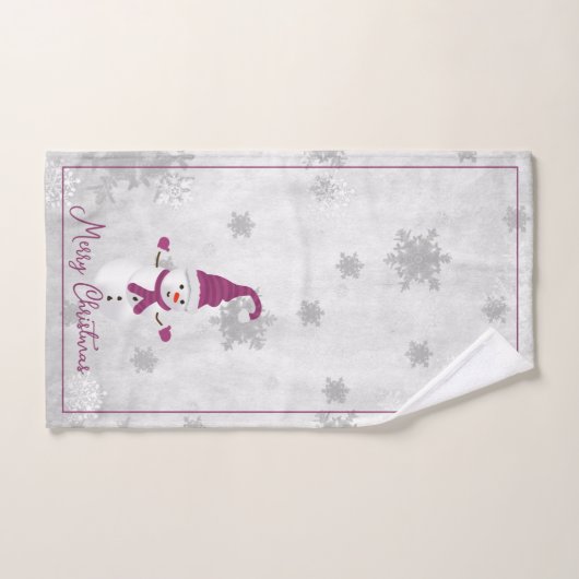 Magenta Niedlich Snowman Holiday Towel Set (Handtuch)
