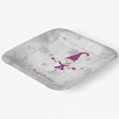 Magenta Niedlich Snowman Paper Plate Pappteller (Gewinkelt)