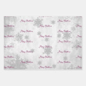 Magenta Niedlich Snowman Wrapping Paper Sheets Geschenkpapier Set (Vorderseite 3)