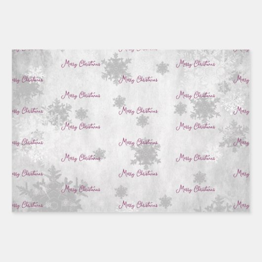 Magenta Niedlich Snowman Wrapping Paper Sheets Geschenkpapier Set (Vorderseite 3)