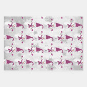 Magenta Niedlich Snowman Wrapping Paper Sheets Geschenkpapier Set (Vorderseite 2)