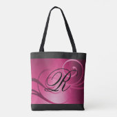 Magenta Ombre Swirl-Design mit Monogramm Tasche (Rückseite)