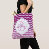 Magenta Ombre Zickzack Personalisiert Tote Bag Tasche (Von Nahem)