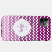Magenta Ombre Zickzack Personalisierte iPhone Case (Rückseite (Horizontal))