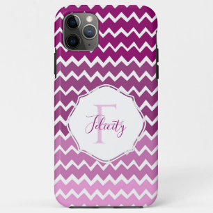 Magenta Ombre Zickzack Personalisierte iPhone Case