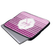 Magenta Ombre Zickzack Personalisierter Laptop-Sie Laptopschutzhülle (Vorne Knopf)