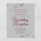 Magenta on Grey BUDGET Hochzeitsempfang (Vorderseite)