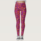 Magenta Orange Bright Herbst Camouflage Leggings (Vorderseite)