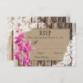 Magenta Orchid Blume Holzspitze RSVP Karte (Vorne/Hinten)