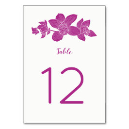 Magenta Orchid Tischnummer Cards