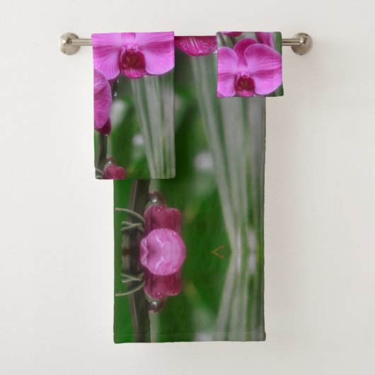 Magenta Orchids Badhandtuch Set (Insitu)