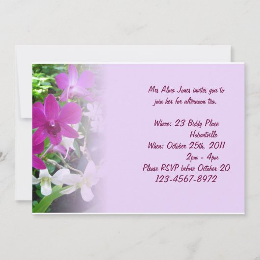 Magenta Orchids Einladung (Vorderseite)