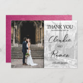 Magenta Paris Passport Dankeskarte (Vorne/Hinten)