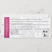 Magenta Paris Wedding Boarding Pass Einladung (Rückseite)