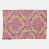 Magenta Parisian Moods Damask Geschirrtuch (Horizontal)
