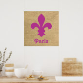 Magenta Parisian Moods Fleur de Lys Poster (Küche)