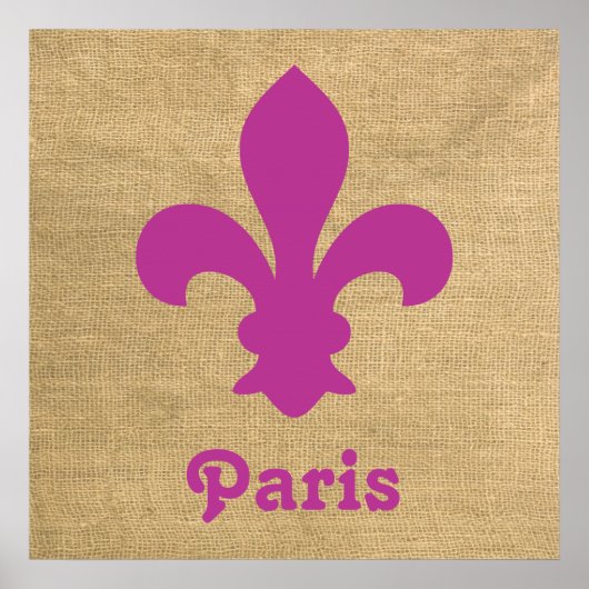 Magenta Parisian Moods Fleur de Lys Poster (Vorne)