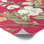 Magenta, Peach und White Floral Wedple Poster (Ecke)