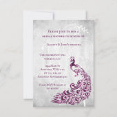 Magenta Peacock Leaf Brautparty einladen Einladung (Vorderseite)