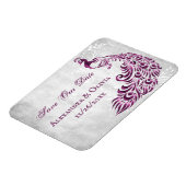 Magenta Peacock Leaf Wein retten Datum Magnet (Linke Seite)