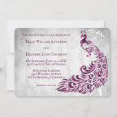 Magenta Peacock Leaf Weinroute Mendrisiotto Einladung (Vorderseite)