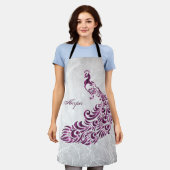Magenta Peacock personalisieren Sie die Print-Schü Schürze (Getragen)