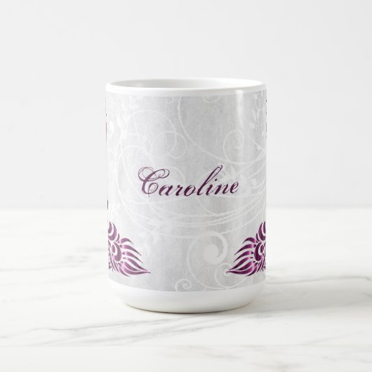 Magenta Peacock Personalisiert Coffee Tasse (Mittel)