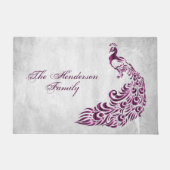 Magenta Peacock Personalisiert Door Mat Fußmatte (Vorderseite)
