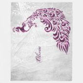 Magenta Peacock Personalisiert Fleece Blanket (Vorderseite)