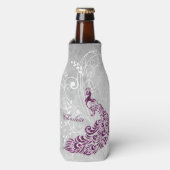 Magenta Peacock Personalisierte Flasche Cooler Flaschenkühler (Flaschenvorderseite)