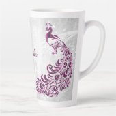 Magenta Peacock Personalisierte Latte-Tasse Milchtasse (Rechts)
