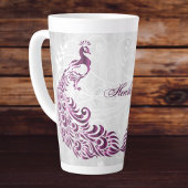 Magenta Peacock Personalisierte Latte-Tasse Milchtasse