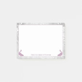 Magenta Peacocks Notes Post-it Klebezettel (Vorderseite)