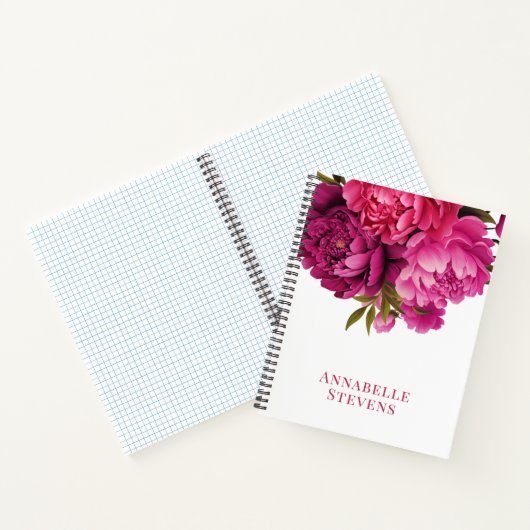 Magenta Peony Floral Notizblock (Innenseite)