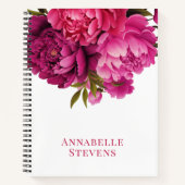 Magenta Peony Floral Notizblock (Vorderseite)