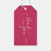 Magenta Peony Floral Wedding Geschenkanhänger (Rückseite)