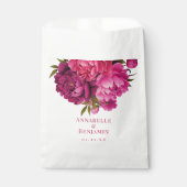 Magenta Peony Floral Wedding Geschenktütchen (Vorderseite)