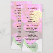 Magenta Peony in Sunshine Wedding Program Programm (Vorne/Hinten)