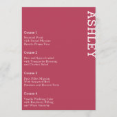 Magenta Personalisiert Guest Name Wedding Menükarte (Vorderseite)