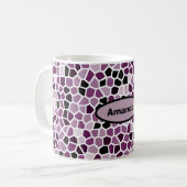Magenta personalizable Lila Pink Cooles Muster Kaffeetasse (Vorderseite Links)