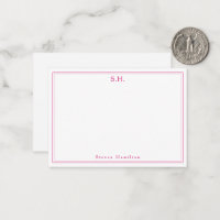 Magenta Pink 2 Monogramm Name Minimale Grenze