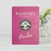 Magenta Pink Aruba Pass Save the Date (Stehend Vorderseite)