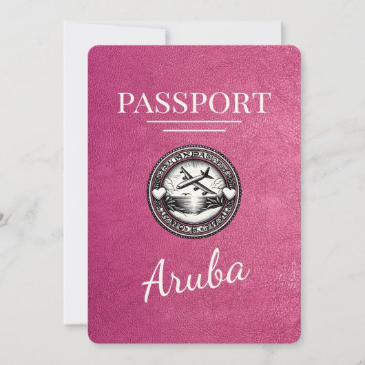 Magenta Pink Aruba Pass Save the Date (Vorderseite)