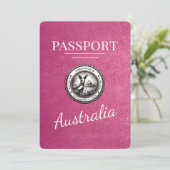 Magenta Pink Australia Pass Save the Date (Stehend Vorderseite)