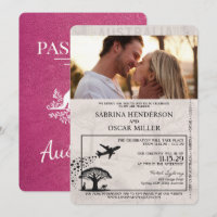 Magenta Pink Australia Passport Wedding