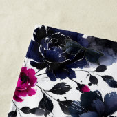 Magenta Pink & Blue Inky Blumenfarbe Strandtuch (Beispiel)