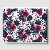 Magenta Pink & Blue Inky Wasserfarbenhochzeit Gästebuch (Rückseite)