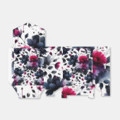 Magenta Pink & Blue Inky Wasserfarbenhochzeit Geschenkschachtel (Ungefaltet)