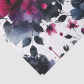 Magenta Pink & Blue Inky Wasserfarbenhochzeit Seidenpapier (Detail)